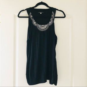 Cable & Gauge Embellished Sequined Scoop Tank